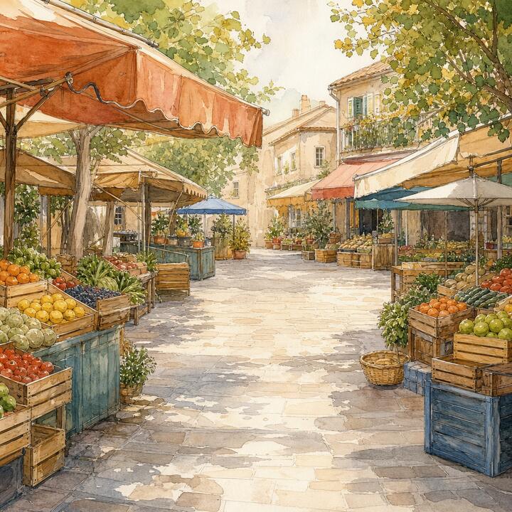 The market, empty