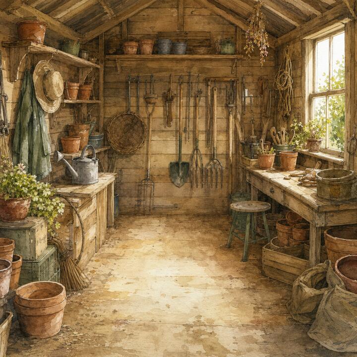 The shed, empty
